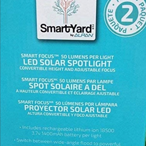 Energizer SmartYard Smart Focus LED 100 Lumen Solar Spotlight 2 Pack - Picture 6 of 8